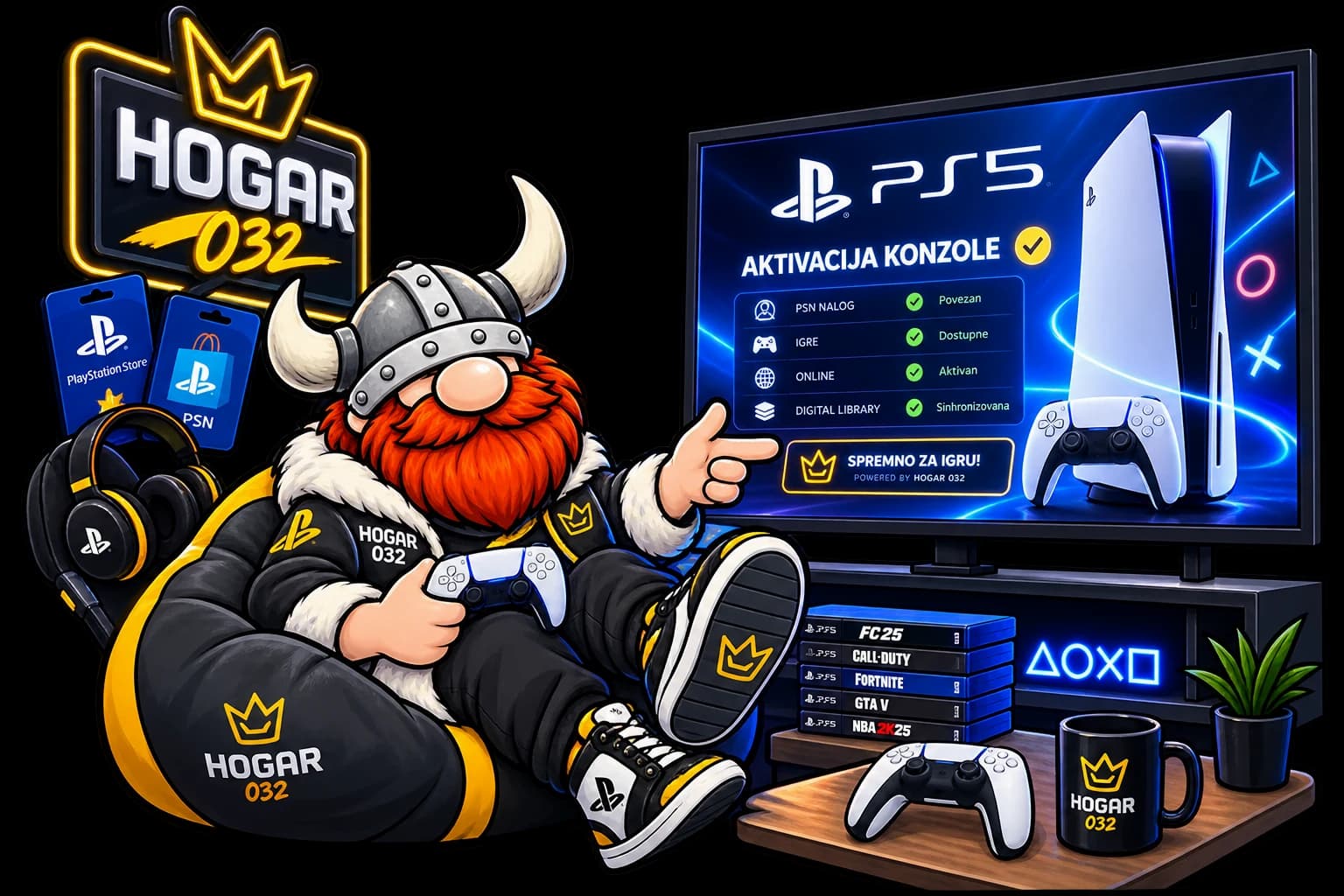 HOGAR 032 vodič za aktivaciju PlayStation 5 konzole